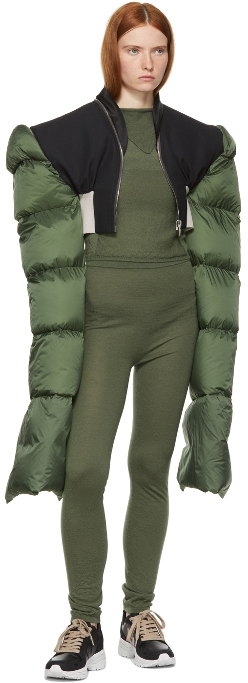 Rick Owens Green Soft Classic Stitch Knit Leggings