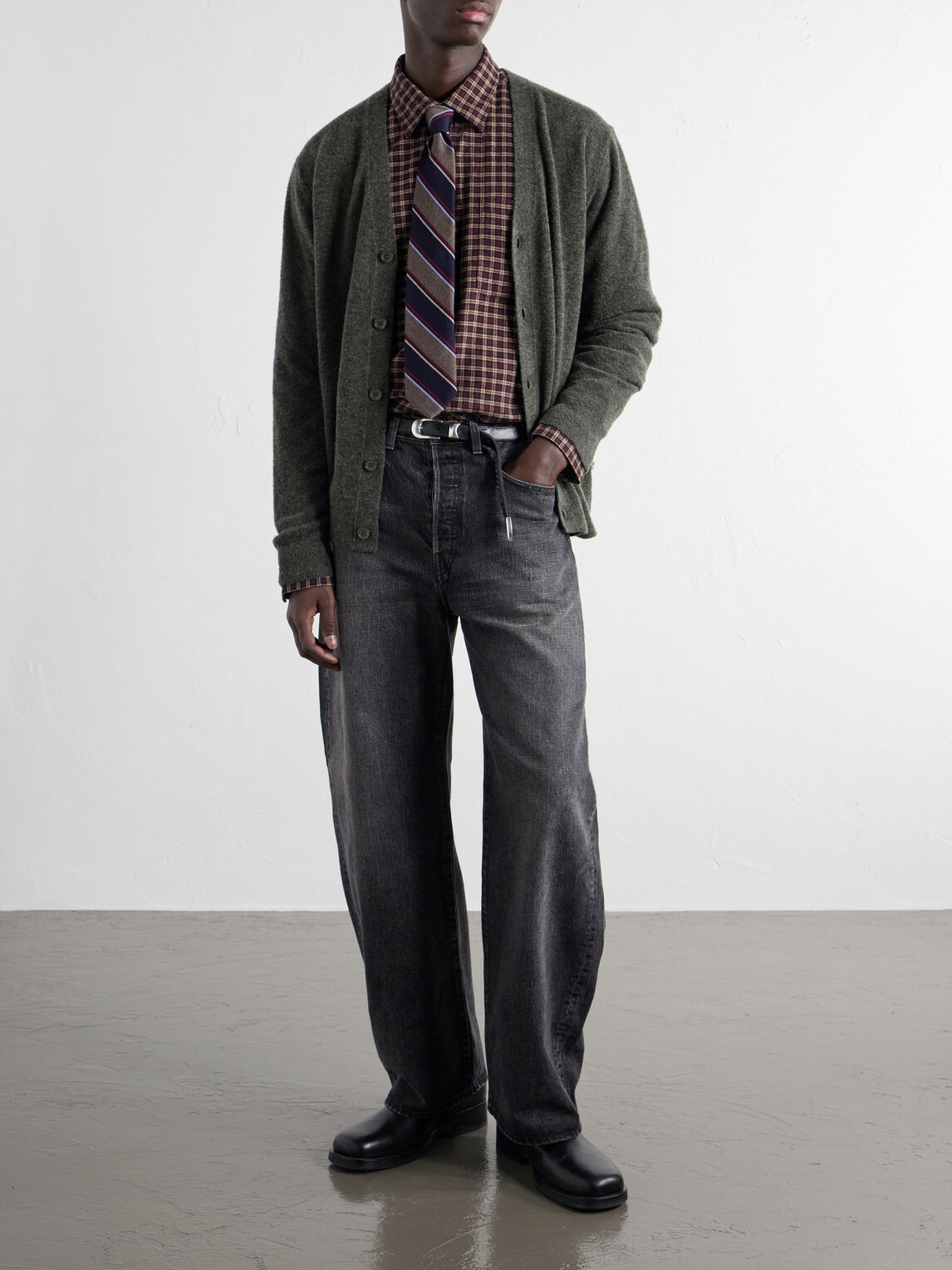 NN07 - Gavin 60073 Bouclé Wool-Blend Cardigan - Green