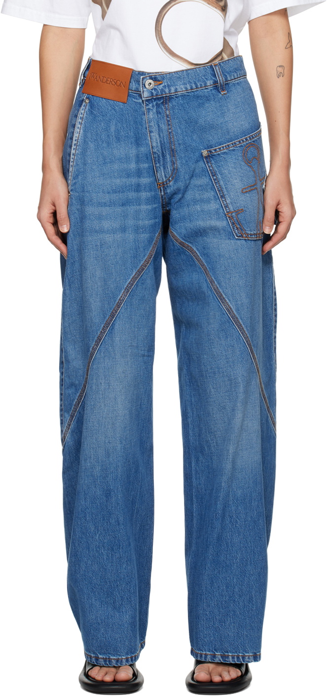 JW Anderson Blue Twisted Workwear Jeans JW Anderson