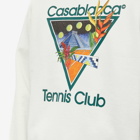 Casablanca Men's Tennis Club Icon Crew Sweat in Off-White