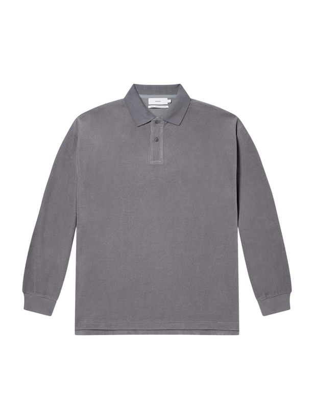 Photo: Graphpaper - Cotton-Blend Piqué Polo Shirt - Gray