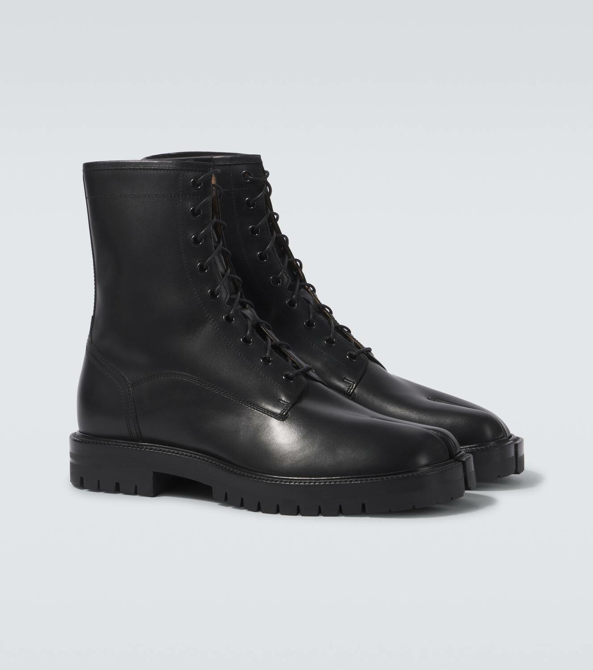Maison Margiela Tabi leather combat boots Maison Margiela