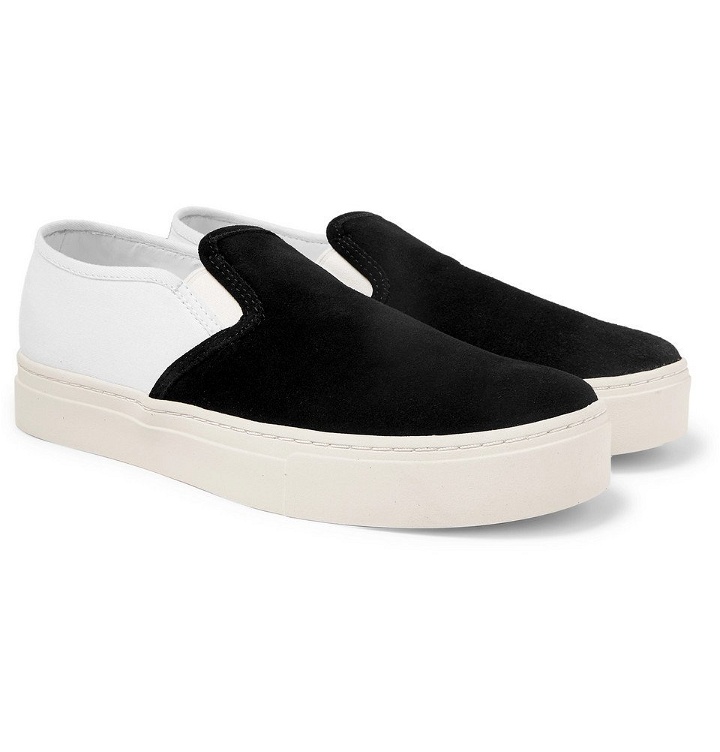 Photo: Saturdays NYC - Cotton-Canvas and Suede Slip-On Sneakers - Black