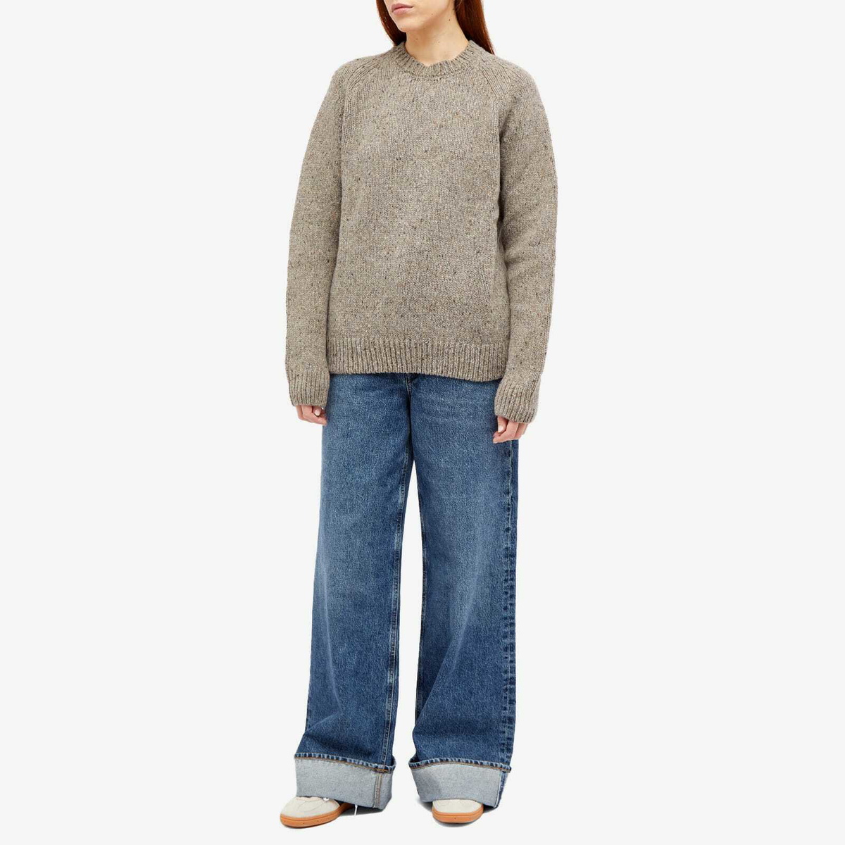 A.P.C. Harris Donegal Crew Knit in Taupe