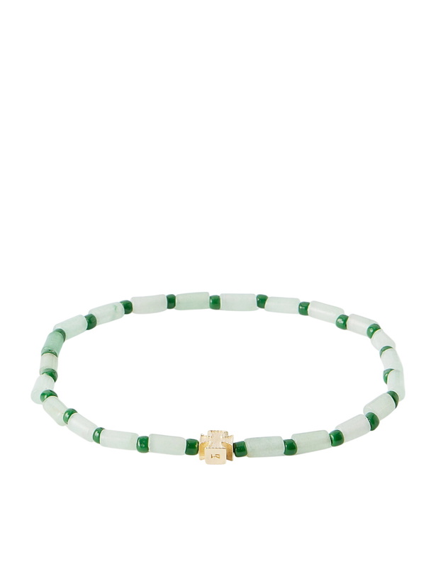 Photo: Luis Morais - 14-Karat Gold Aventurine Beaded Bracelet