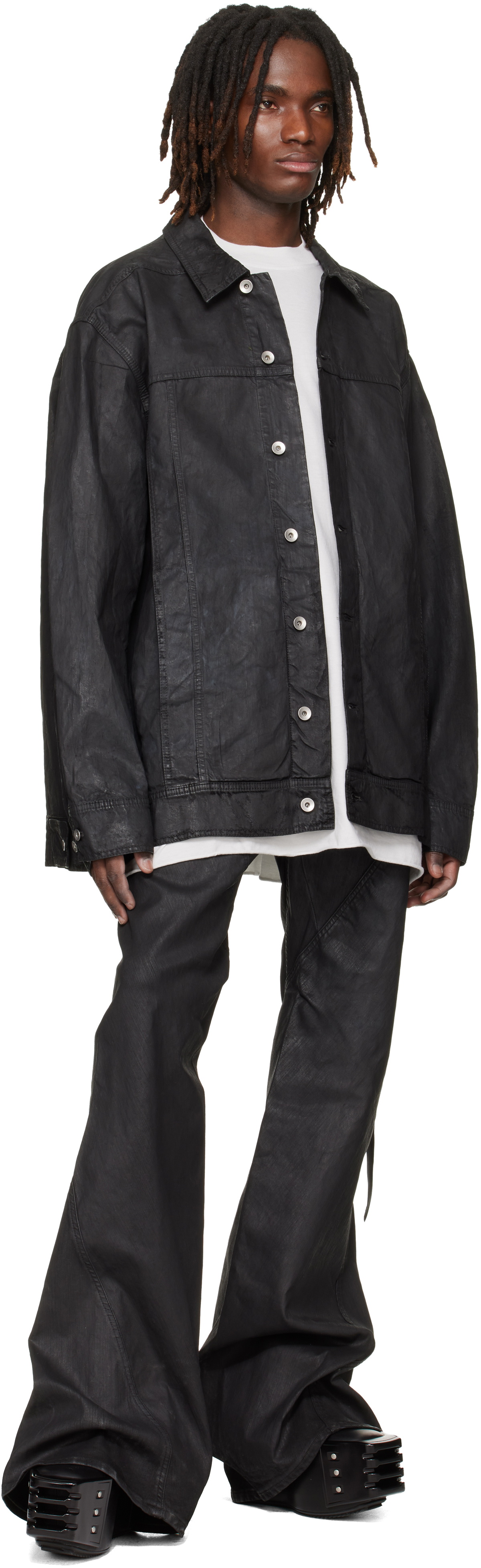 Rick Owens DRKSHDW Black Temple Jumbo Worker Denim Jacket