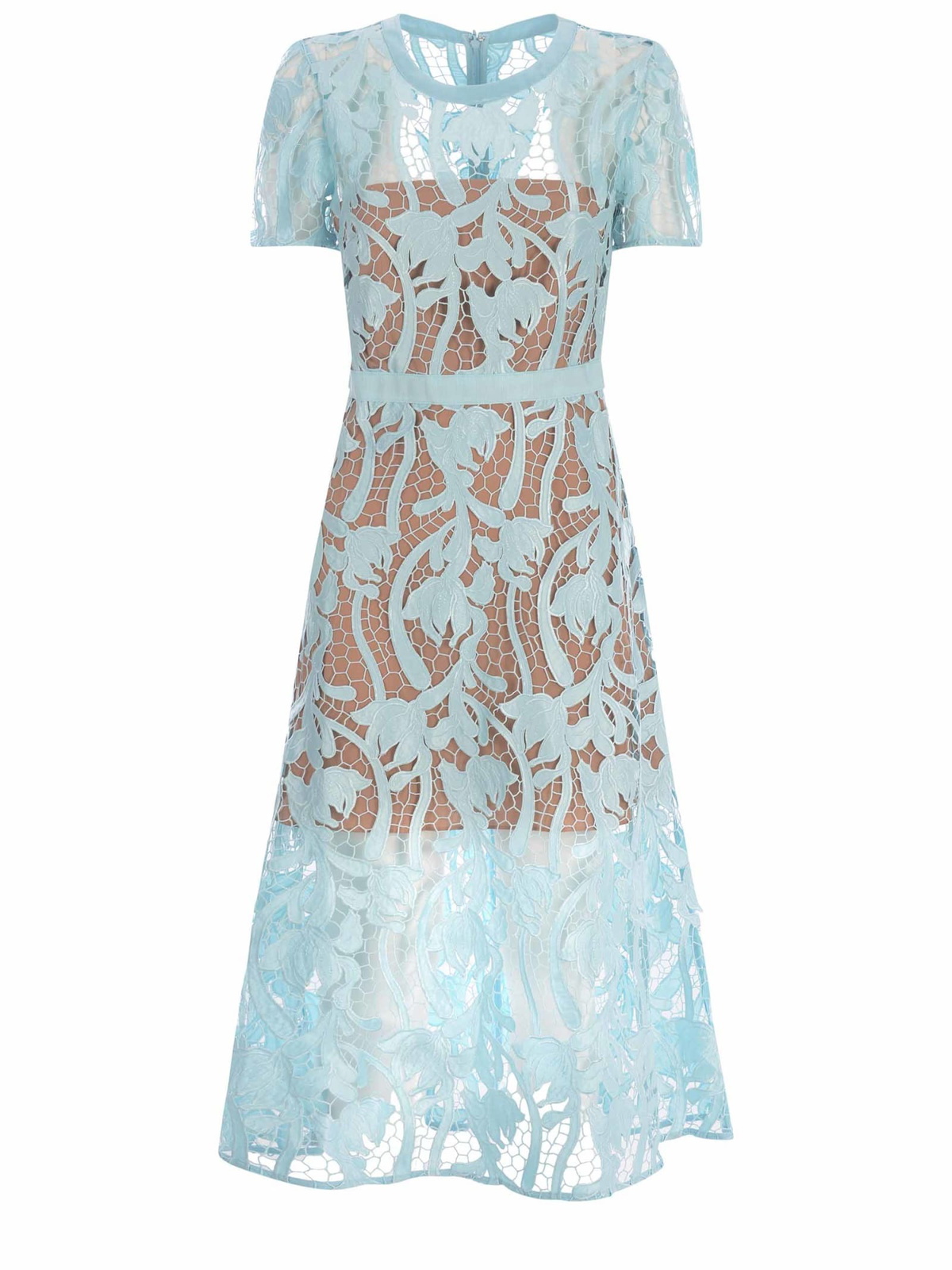 Kate Wright In Lace Of Emergency Midi Dress Self Portrait Lace Midi Dress  Blue Women|