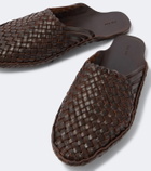 The Row Woven leather slip-on shoes