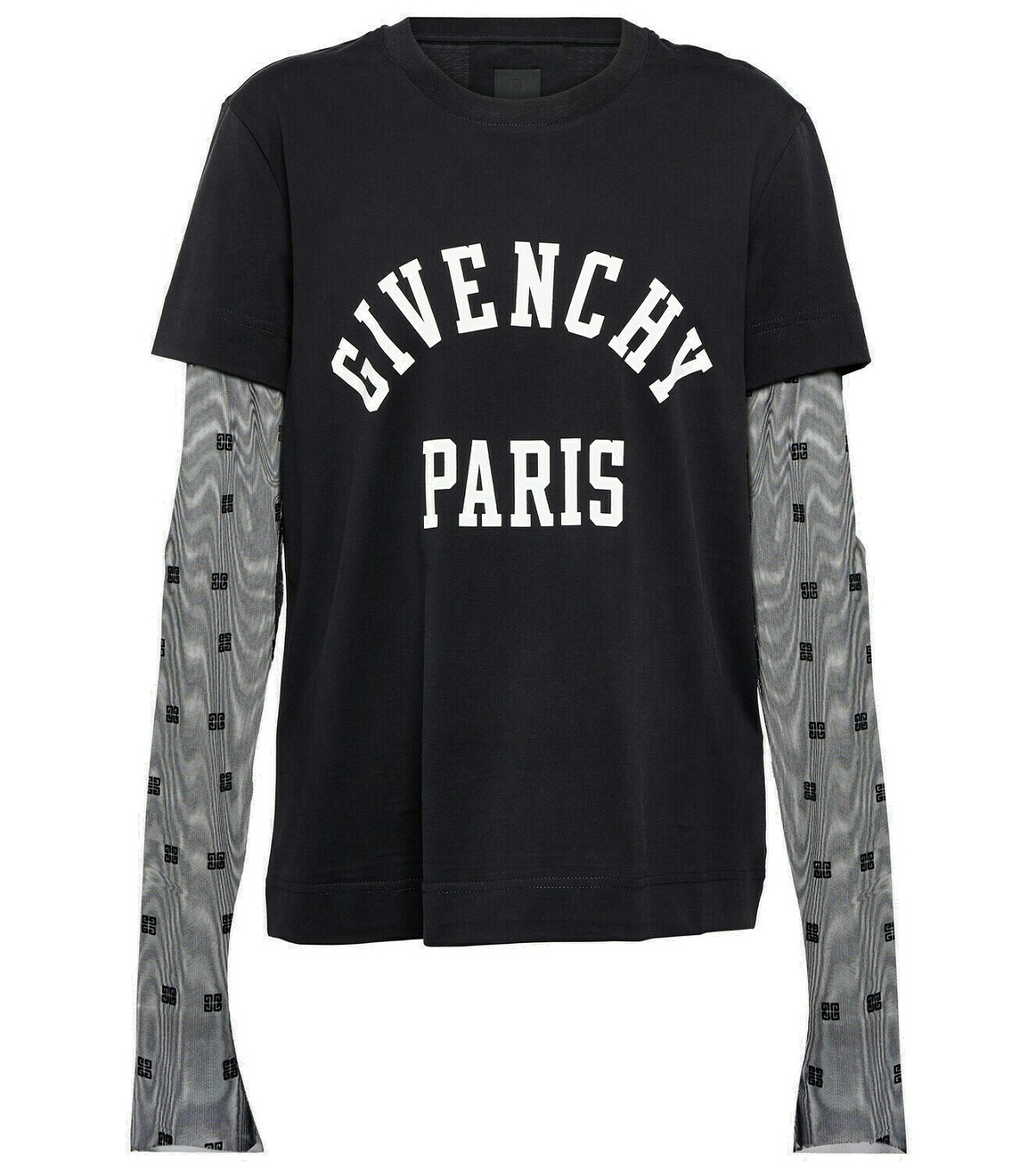Givenchy Logo cotton and tulle T-shirt Givenchy