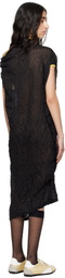 Kiko Kostadinov Black Satellite Knit Midi Dress