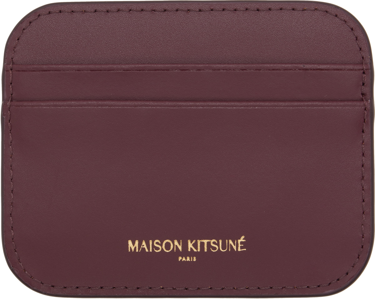 Maison Kitsuné Burgundy Edie Card Holder