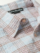 Acne Studios - Sarlie Checked Crinkled Cotton-Blend Flannel Shirt - Blue