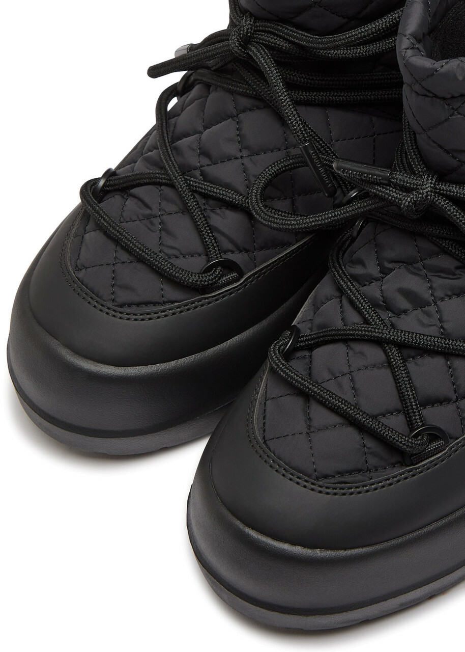 Moon Boot Mezzaluna Quilted Nylon Snow Boots Black