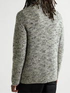 Auralee - Ribbed Wool and Alpaca-Blend Zip-Up Sweater - Gray