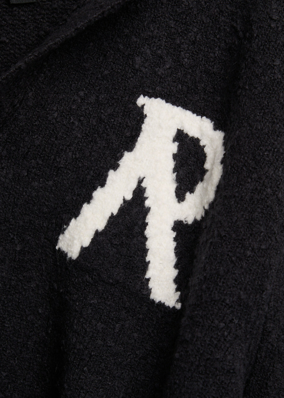 Represent Boucle Knit Cotton-blend Polo Jumper Black