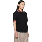 Marni Black Embroidered-Logo Polo