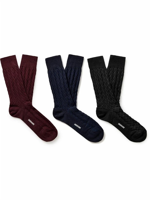 Photo: Missoni - Three-Pack Jacquard-Knit Socks - Multi