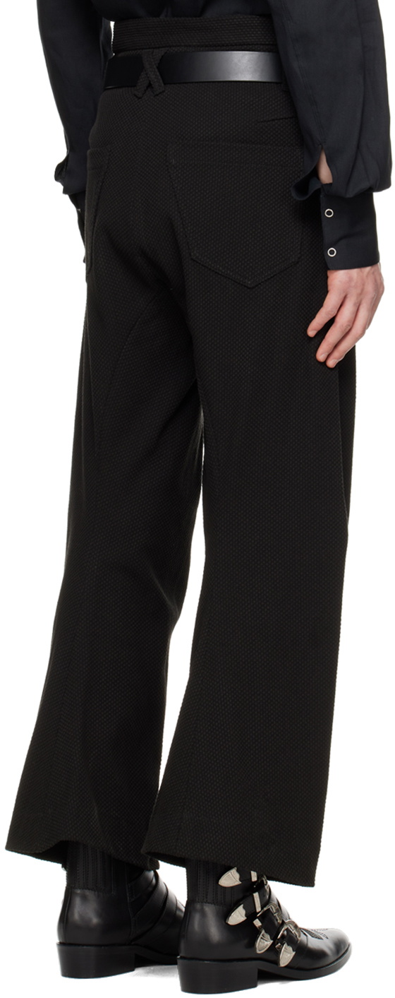 KOZABURO Black 3D Shaped Trousers