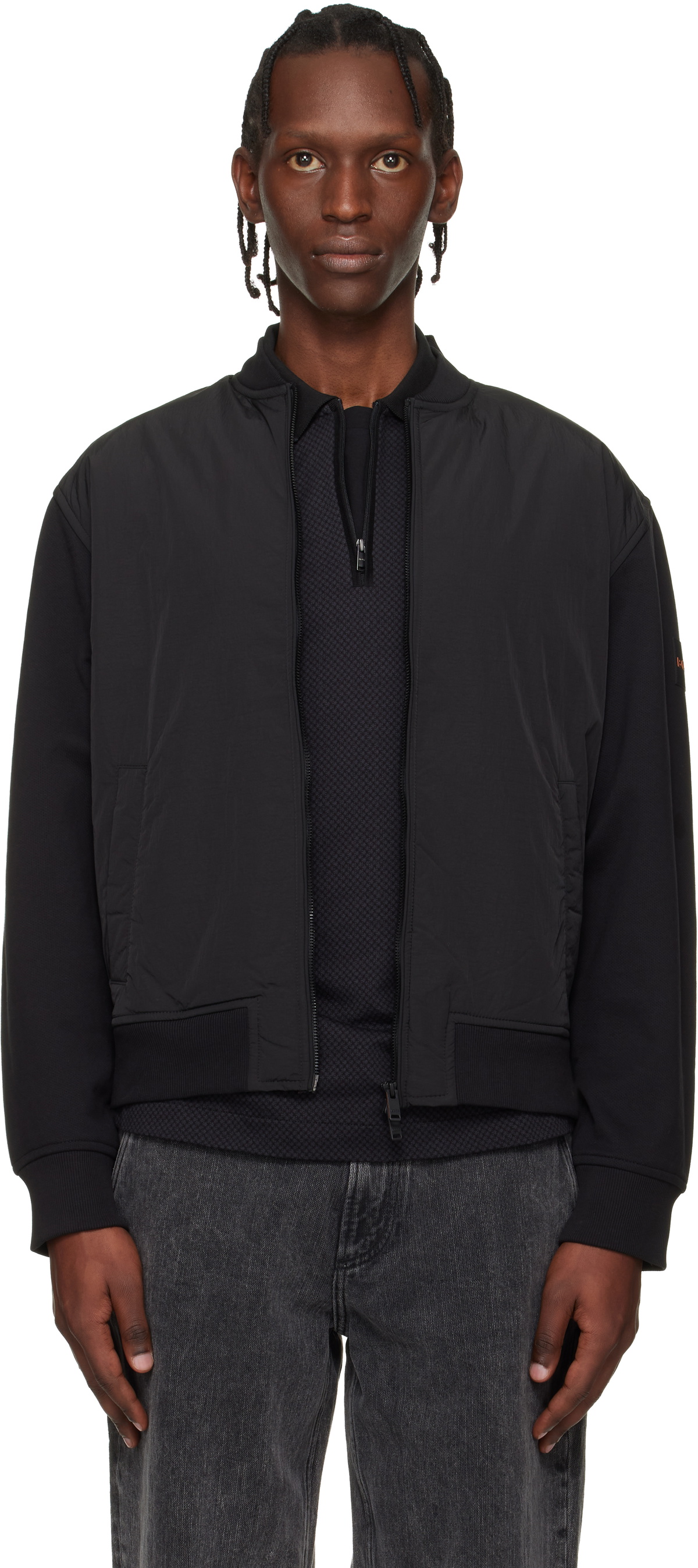 Christian Dada Black Graphic Print Skeleton Bomber Jacket