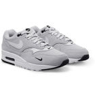 Nike - Air Max 1 Premium Leather-Trimmed Suede and Mesh Sneakers - Men - Gray