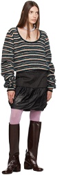 Kiko Kostadinov Gray Twisted Hybrid Miniskirt