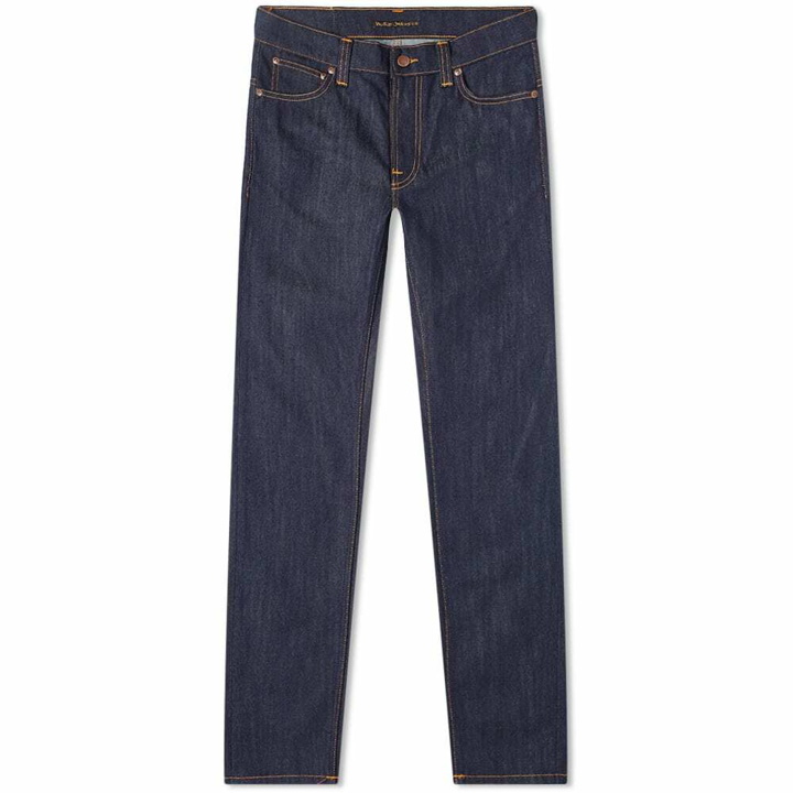 Photo: Nudie Jeans Co Men's Nudie Thin Finn Jean in Dry Ecru Embo