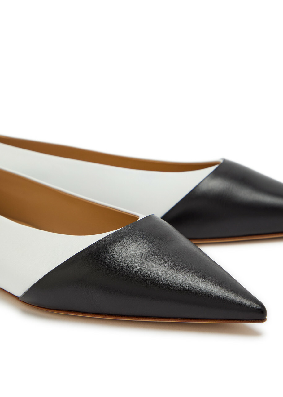 Gabriela Hearst Empress Colour-blocked Leather Ballet Flats White