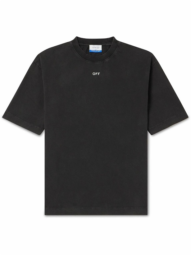 Photo: Off-White - Printed Cotton-Jersey T-Shirt - Black