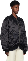 LOW CLASSIC Black Reversible Bomber Jacket