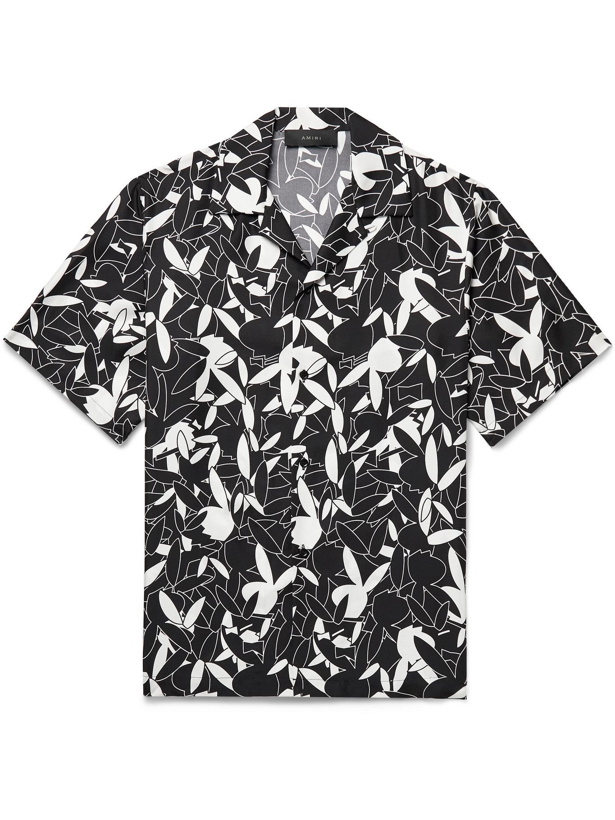 Photo: AMIRI - Playboy Camp-Collar Printed Silk-Twill Shirt - Black