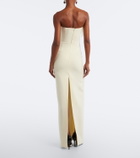 David Koma Feather-trimmed bustier gown