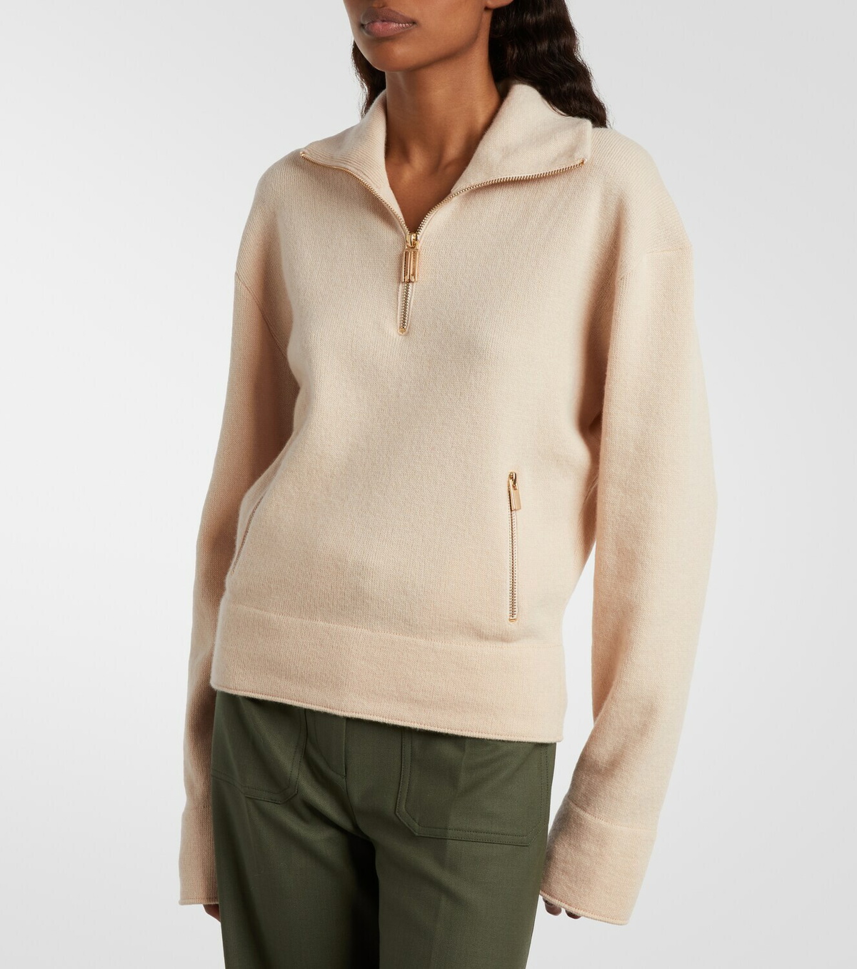 Victoria Beckham Wool and cashmere half-zip sweater
