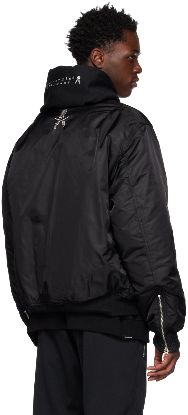 mastermind WORLD Black FOSTEX M.D.C. & roarguns Edition MA-1 Reversible Bomber  Jacket MASTERMIND WORLD