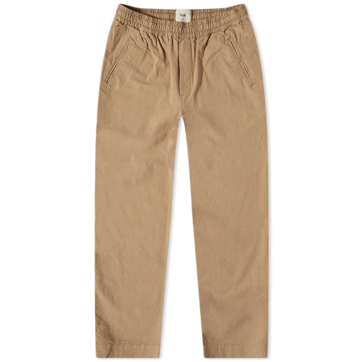 Photo: Folk Men's Drawcord Assembly Pant in Brushed Tan