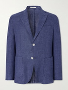 Eleventy - Stretch-Linen, Wool and Silk-Blend Suit Jacket - Blue