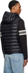 Moncler Black Orant Hooded Down Vest
