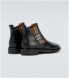 Burberry - Checked leather Chelsea boots