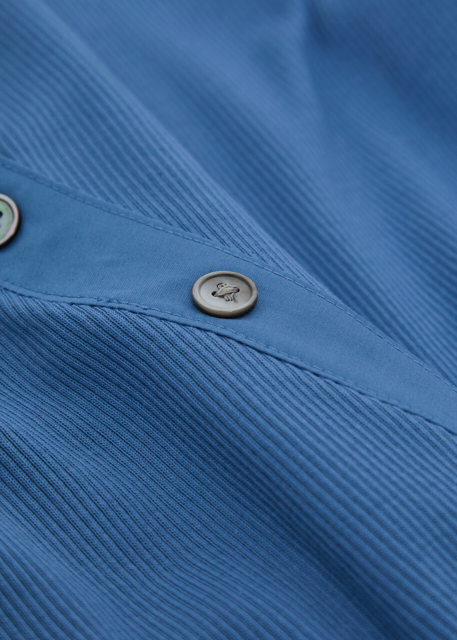 Veronica Beard Brenner Button-effect Cotton-blend top Blue