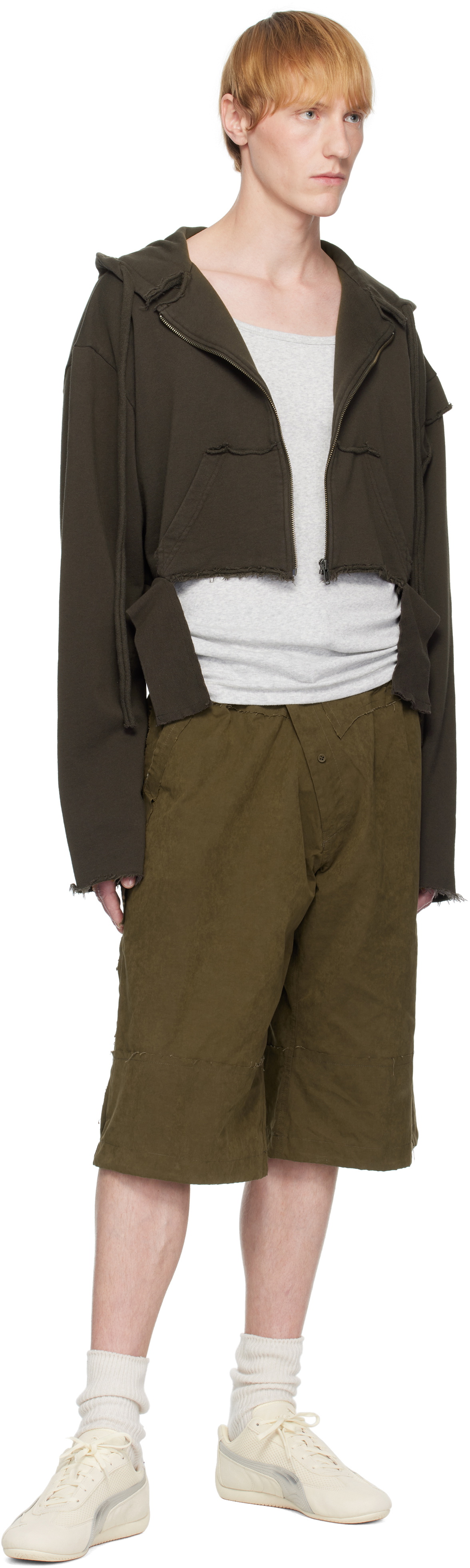 Ottolinger Brown Distressed Sweat Hoodie