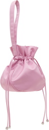 Blumarine Pink Satin Rhinestone Logo Pouch