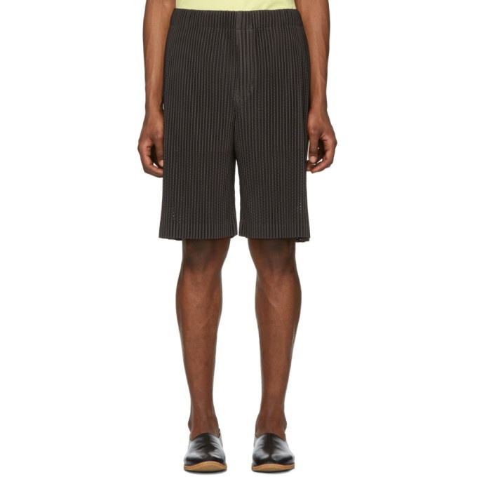 Homme Plisse Issey Miyake Brown Outer Mesh Shorts Homme Plisse