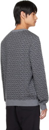 Balmain Gray Monogram Sweater