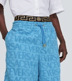 Versace Logo jacquard cotton shorts