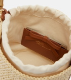 Self-Portrait Small raffia bucket bag