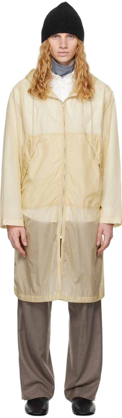 AURALEE Yellow Washed Super Light Airy Nylon Coat Auralee