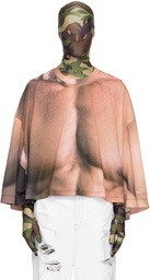 Doublet Beige Muscle Print Long Sleeve T-Shirt