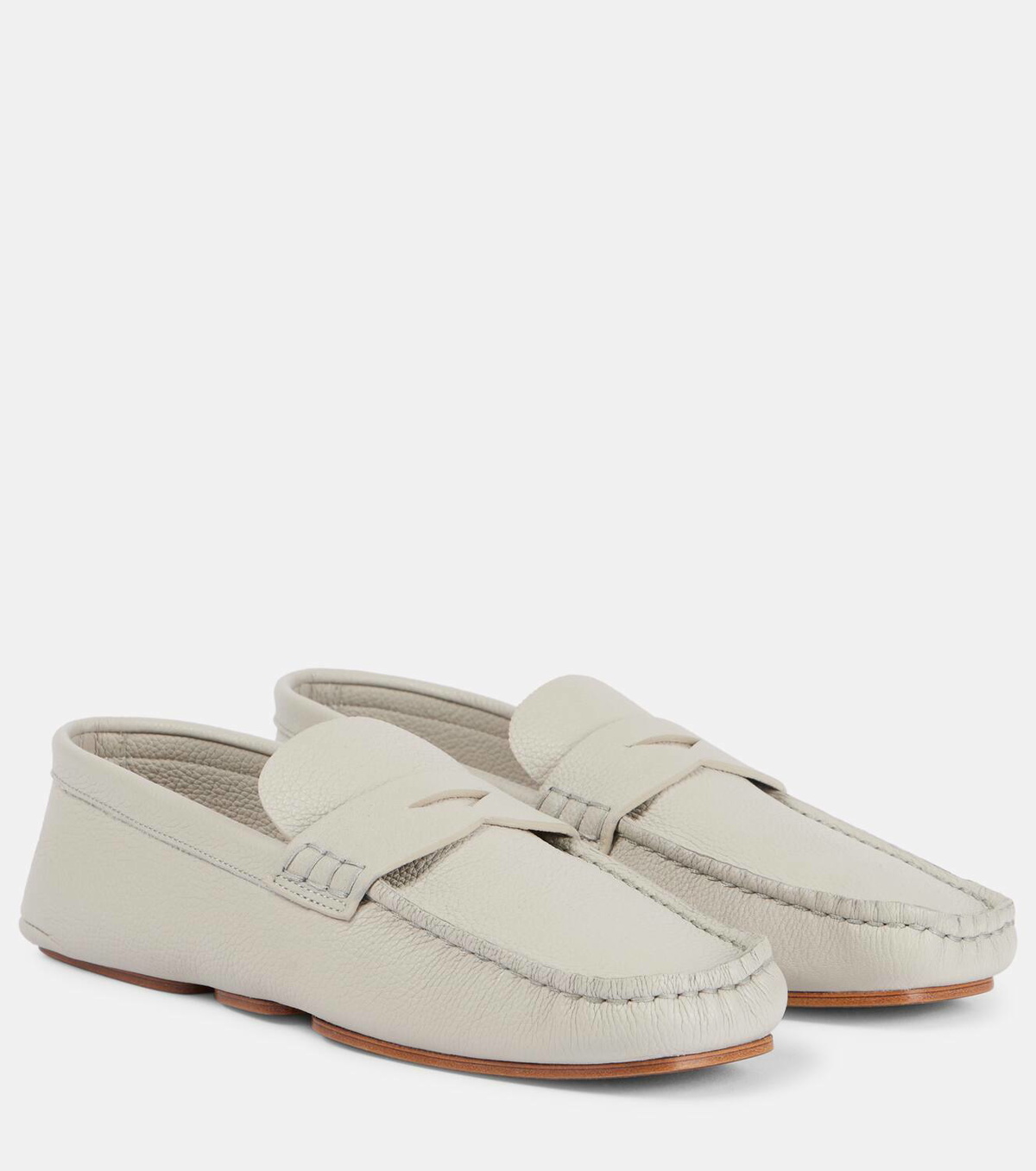 Khaite Billy leather penny loafers