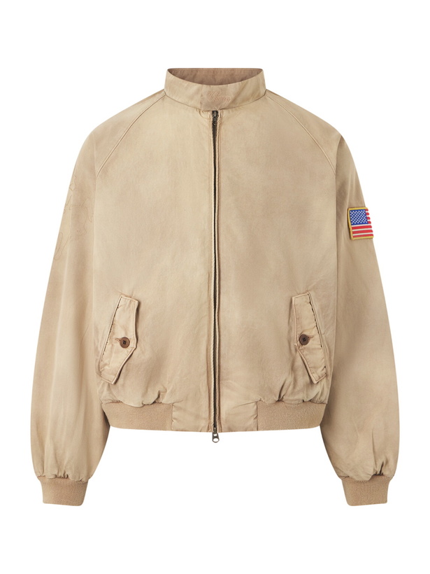 Photo: Cherry Los Angeles - Logo-Embroidered Cotton-Twill Bomber Jacket - Brown
