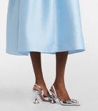 Self-Portrait Belted taffeta midi dress