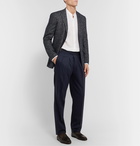 Rubinacci - Manny Navy Tapered Pleated Stretch-Virgin Wool Twill Trousers - Blue